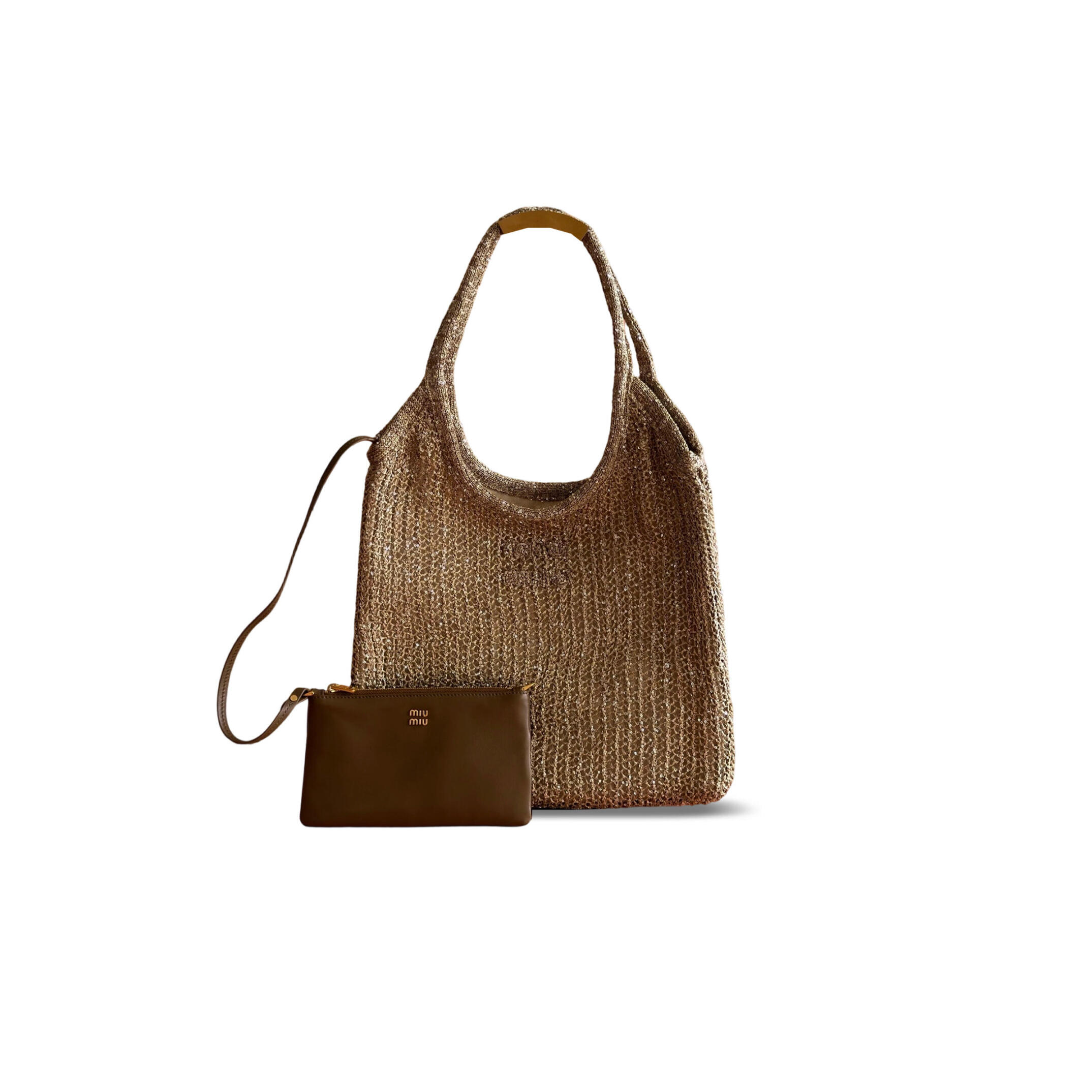 MIU MIU IVY SEQUIN MESH BAG 5BG231 (40*35cm)